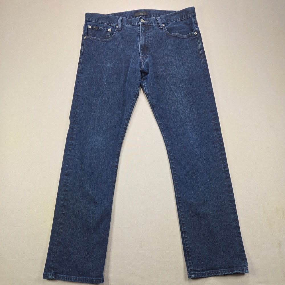 Polo Ralph Lauren Jeans Varick Slim Straight Dark Wash Blue Mens 34x30